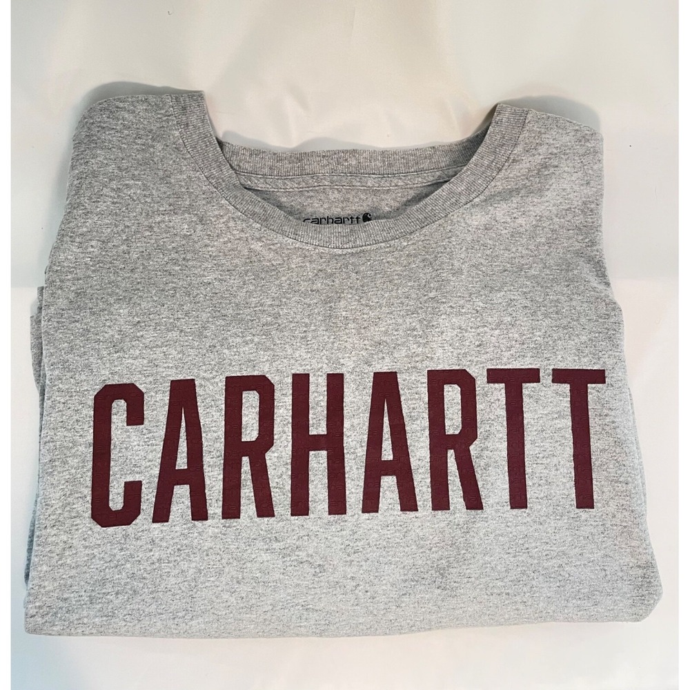 CARHARTT Big Logo T-Shirt Men's XXL Workwear Loose Fit Short Sleeve Heavy Weight